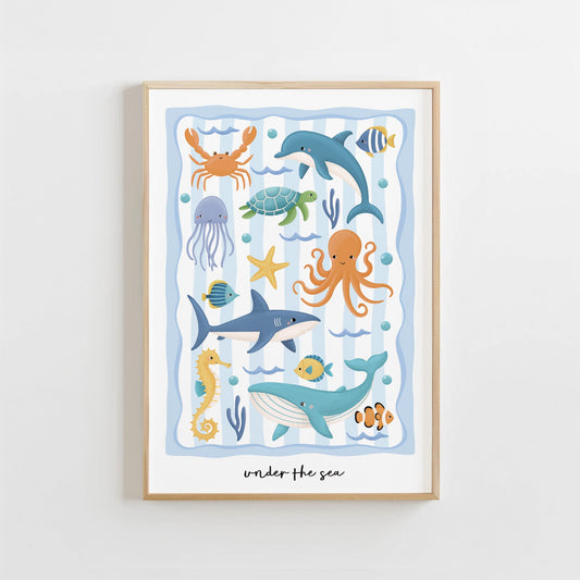 Ocean Friends - Blue | Unframed - Mini Chateau