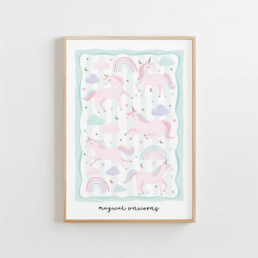 Unicorn Friends - Green | Unframed - Mini Chateau