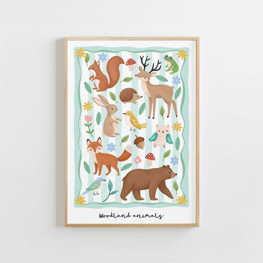 Woodland Animals - Green | Unframed - Mini Chateau