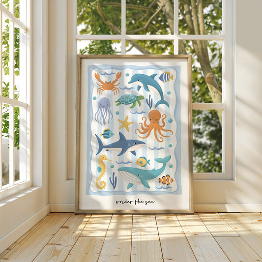 Ocean Friends - Blue | Unframed - Mini Chateau