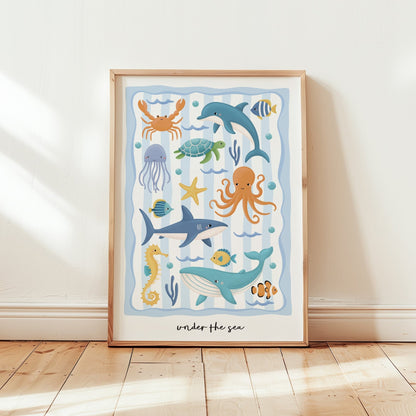 Ocean Friends - Blue | Unframed - Mini Chateau