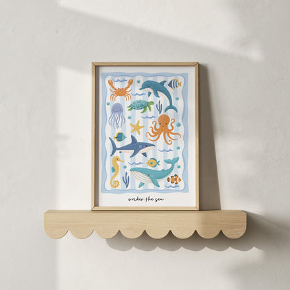 Ocean Friends - Blue | Unframed - Mini Chateau