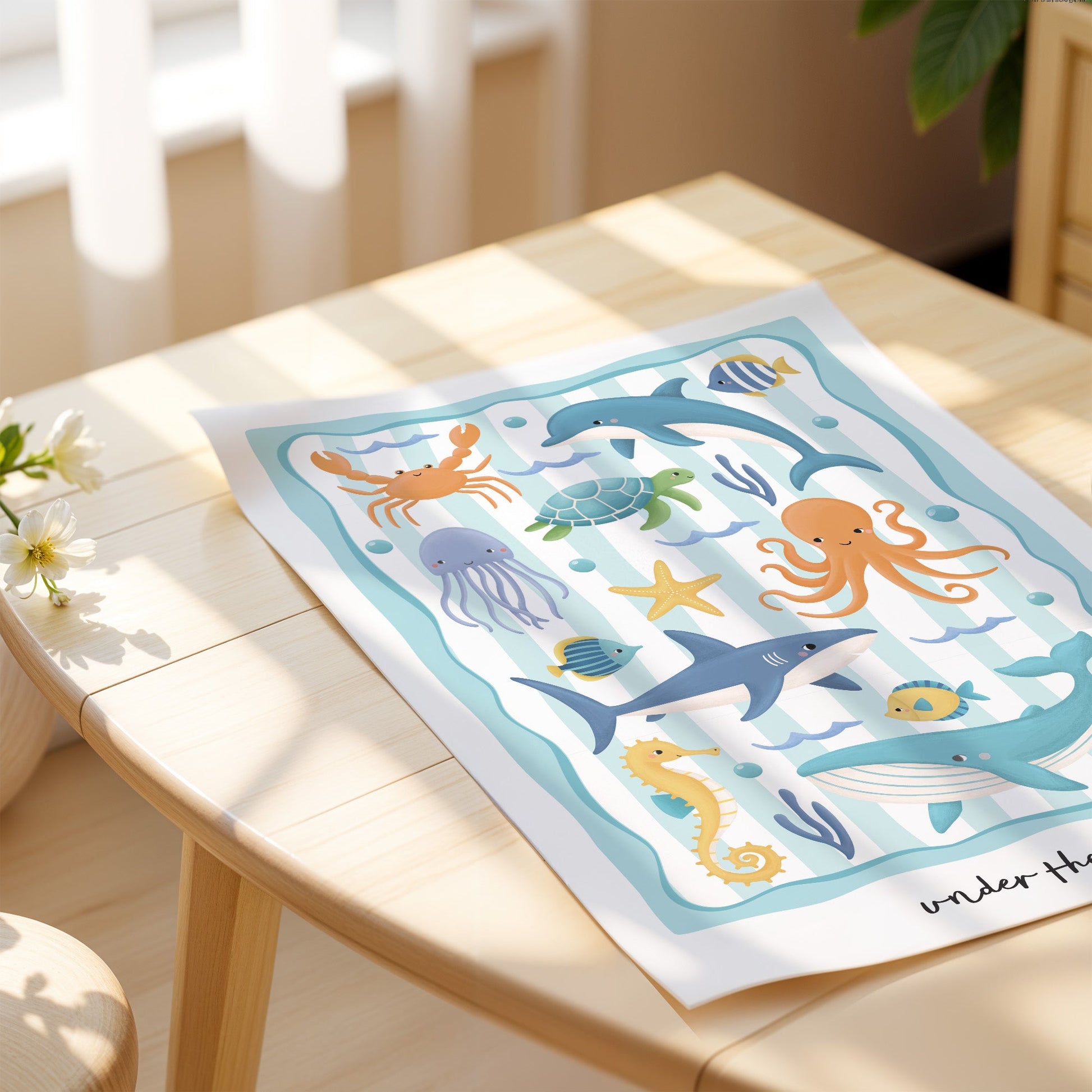 Ocean Friends - Green | Unframed - Mini Chateau