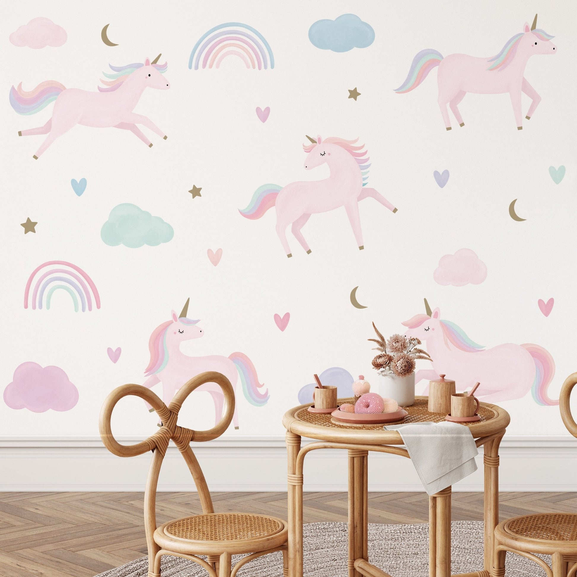 Pastel Unicorn Wall Stickers - Mini Chateau