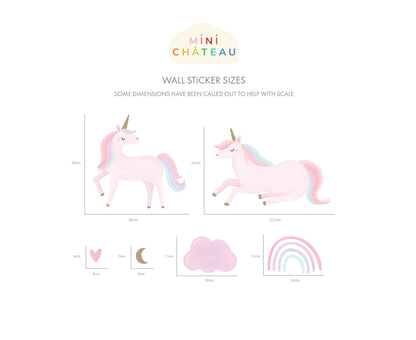 Pastel Unicorn Wall Stickers - Mini Chateau