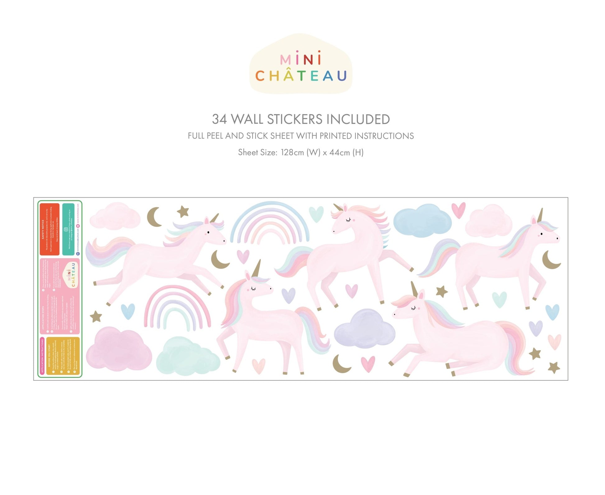 Pastel Unicorn Wall Stickers - Mini Chateau