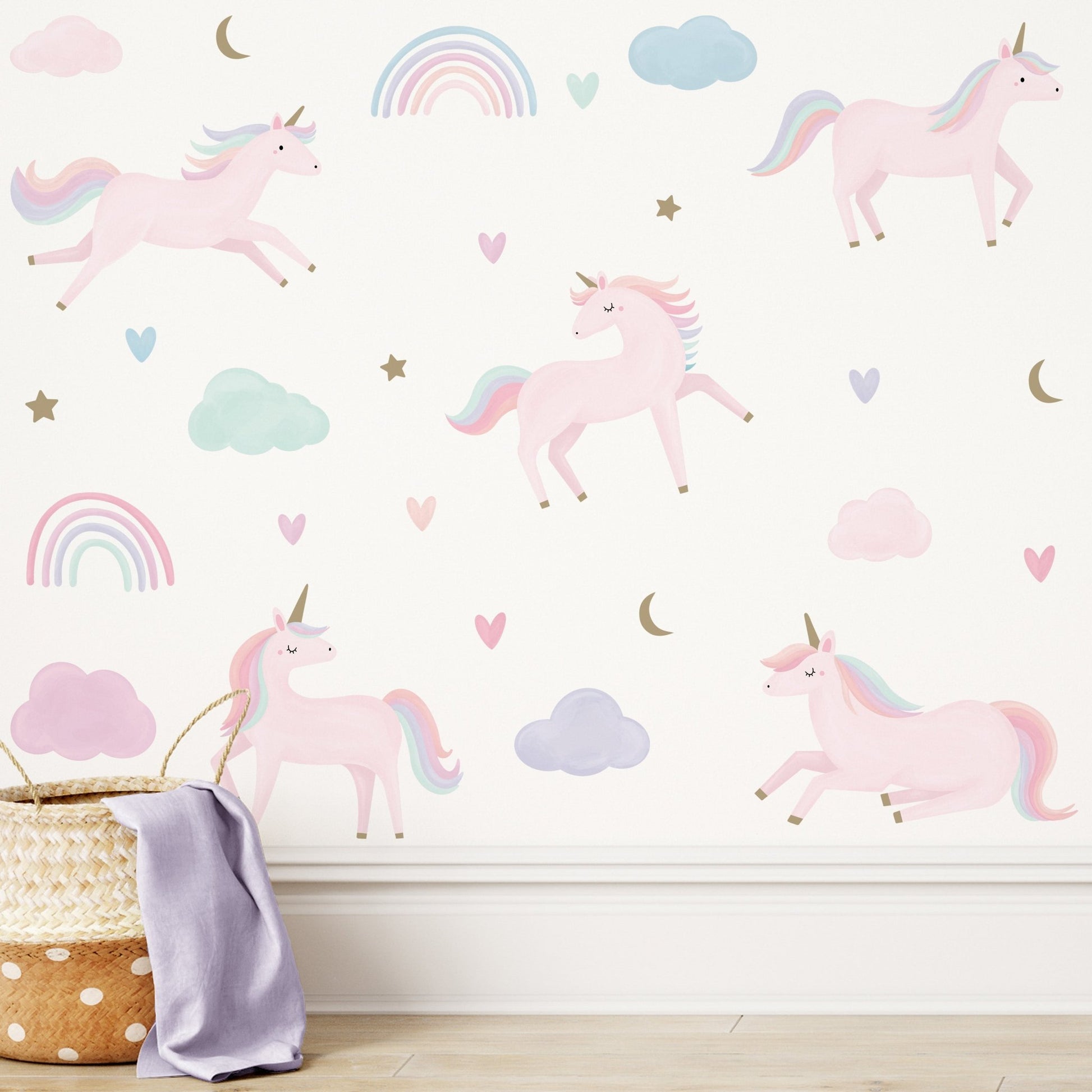 Pastel Unicorn Wall Stickers - Mini Chateau