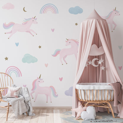 Pastel Unicorn Wall Stickers - Mini Chateau