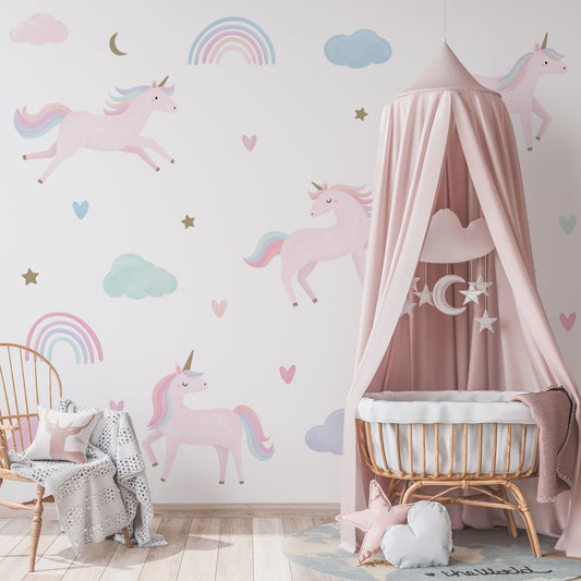 Pastel Unicorn Wall Stickers - Mini Chateau