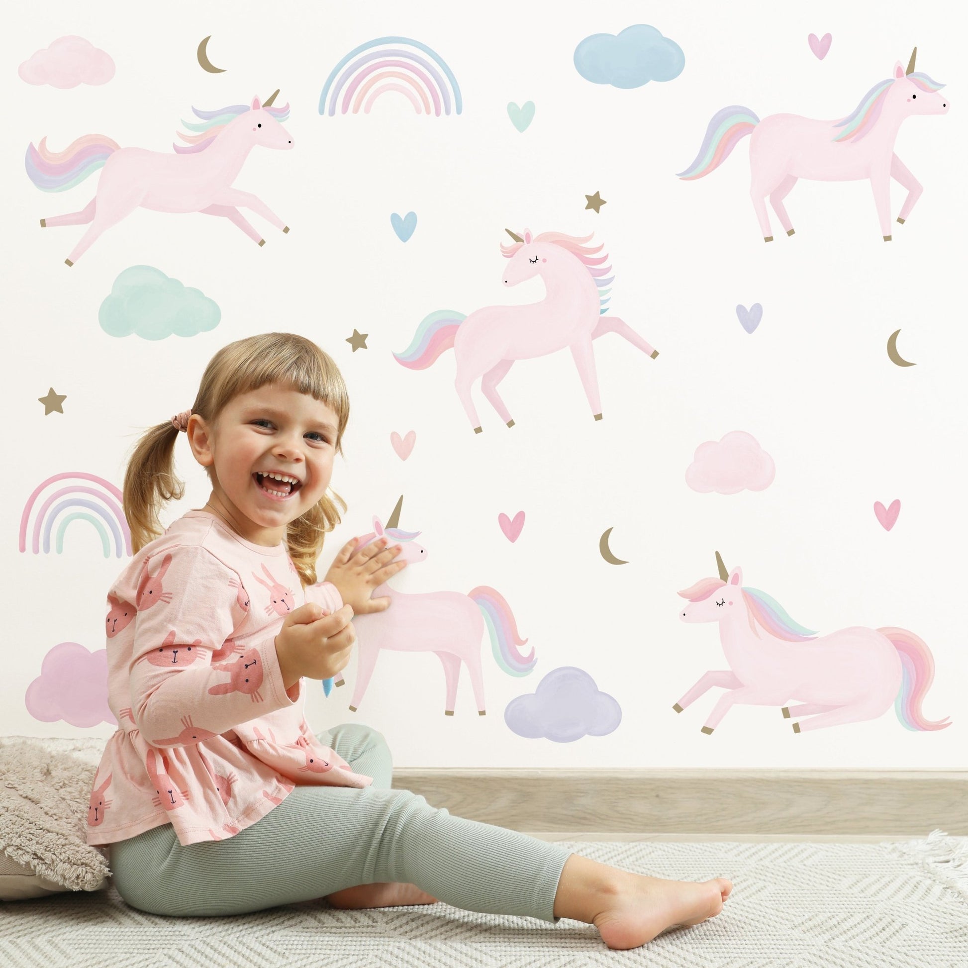 Pastel Unicorn Wall Stickers - Mini Chateau