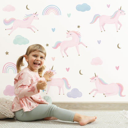 Pastel Unicorn Wall Stickers - Mini Chateau