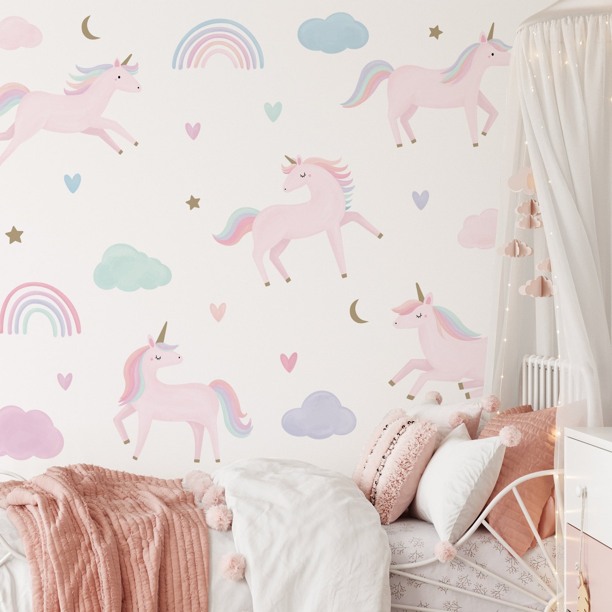 Pastel Unicorn Wall Stickers - Mini Chateau