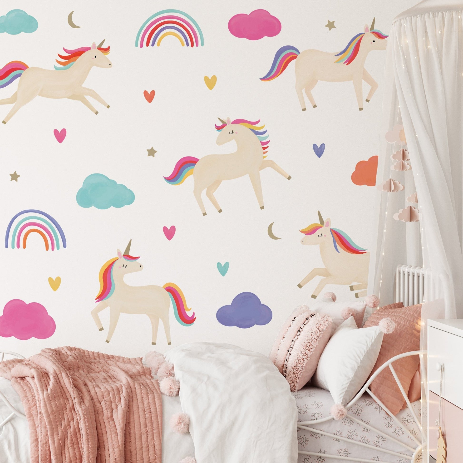 Rainbow Unicorn Wall Stickers - Mini Chateau