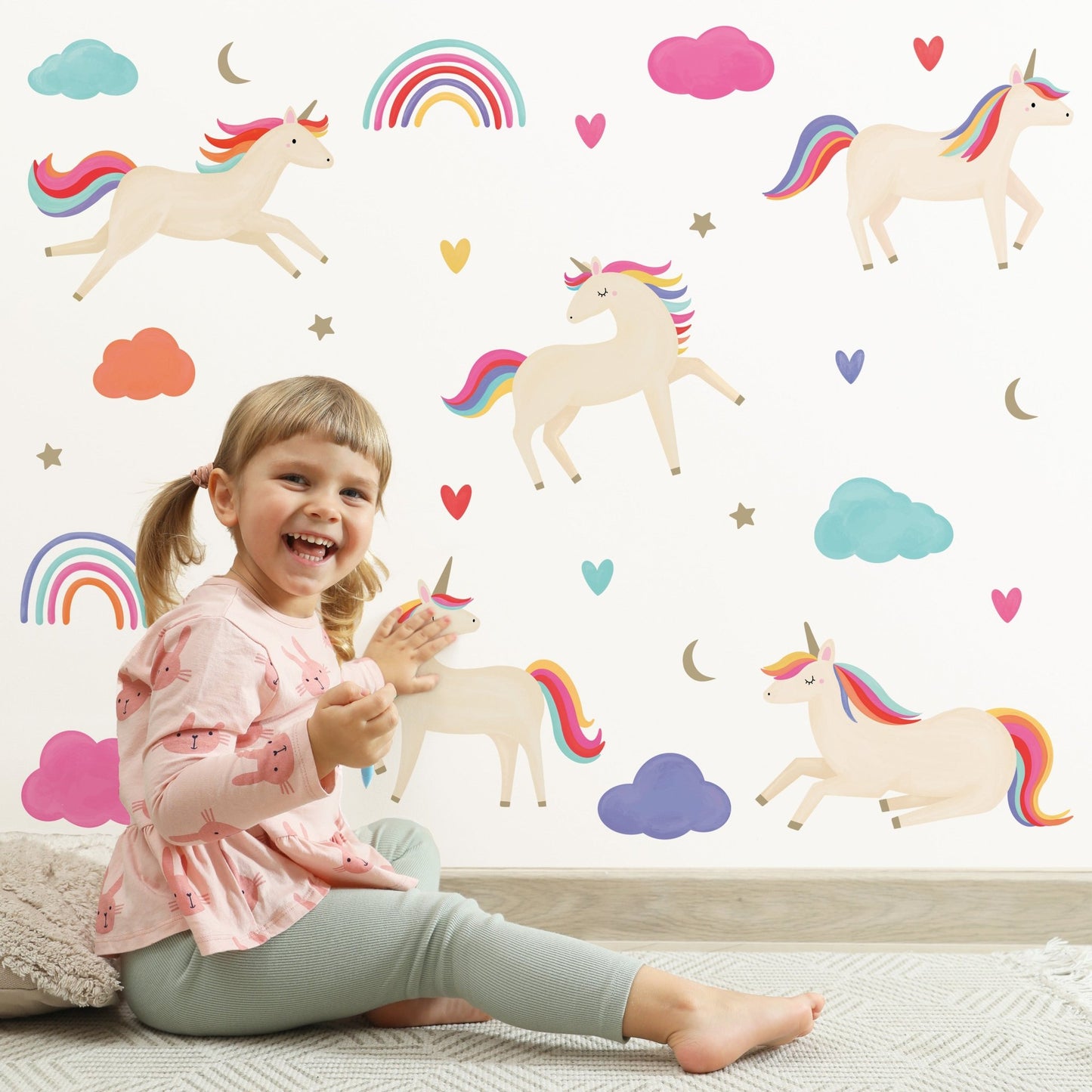 Rainbow Unicorn Wall Stickers - Mini Chateau