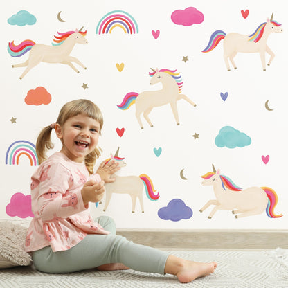 Rainbow Unicorn Wall Stickers - Mini Chateau