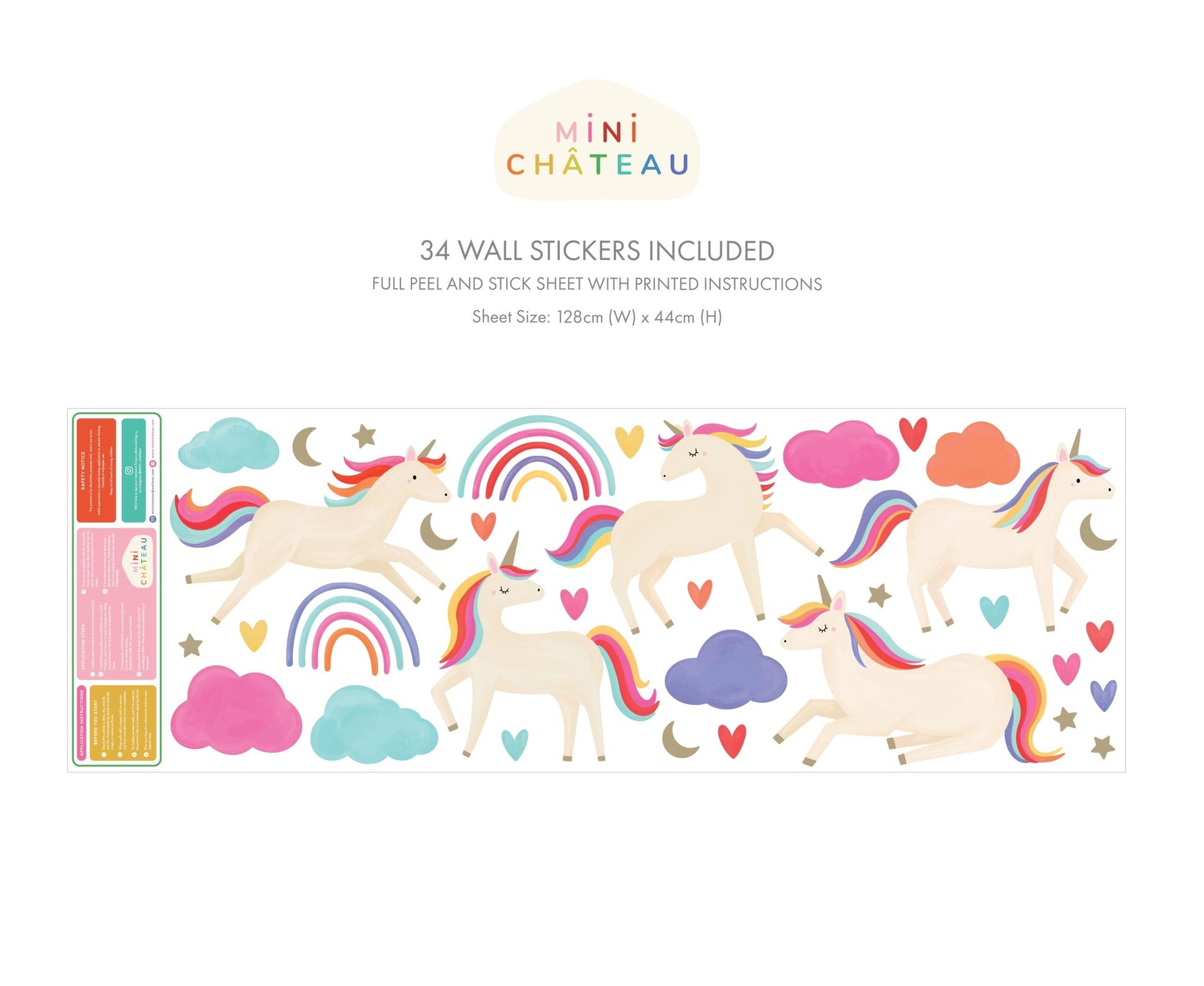 Rainbow Unicorn Wall Stickers - Mini Chateau