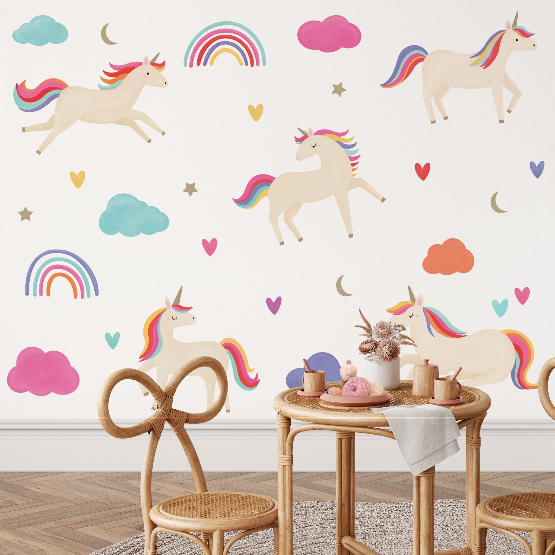 Rainbow Unicorn Wall Stickers - Mini Chateau