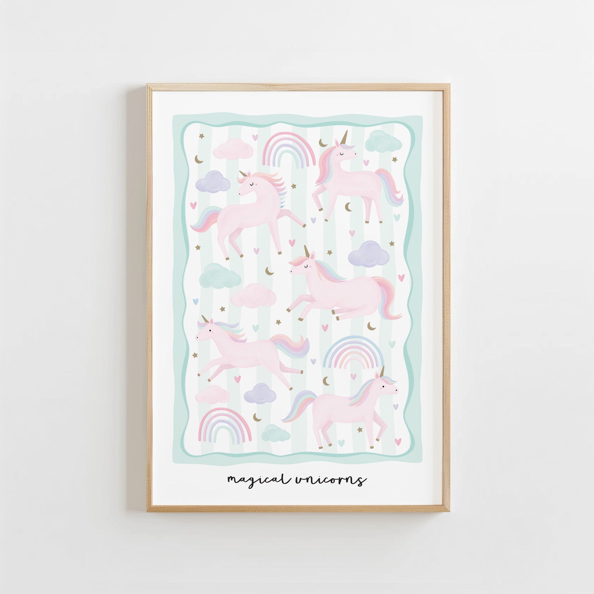 Unicorn Friends - Green | Unframed - Mini Chateau