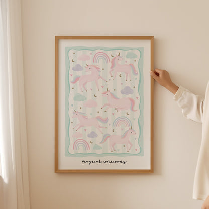 Unicorn Friends - Green | Unframed - Mini Chateau
