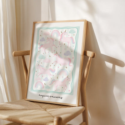 Unicorn Friends - Green | Unframed - Mini Chateau