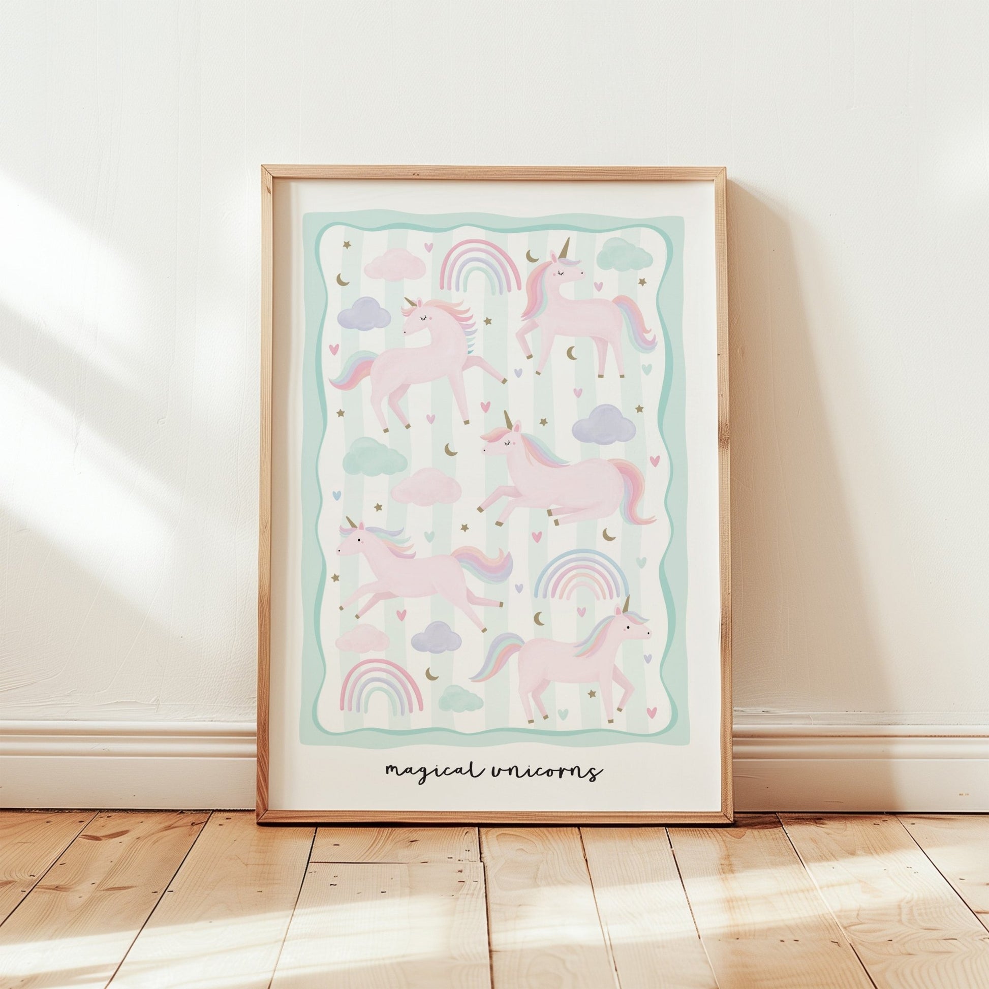 Unicorn Friends - Green | Unframed - Mini Chateau