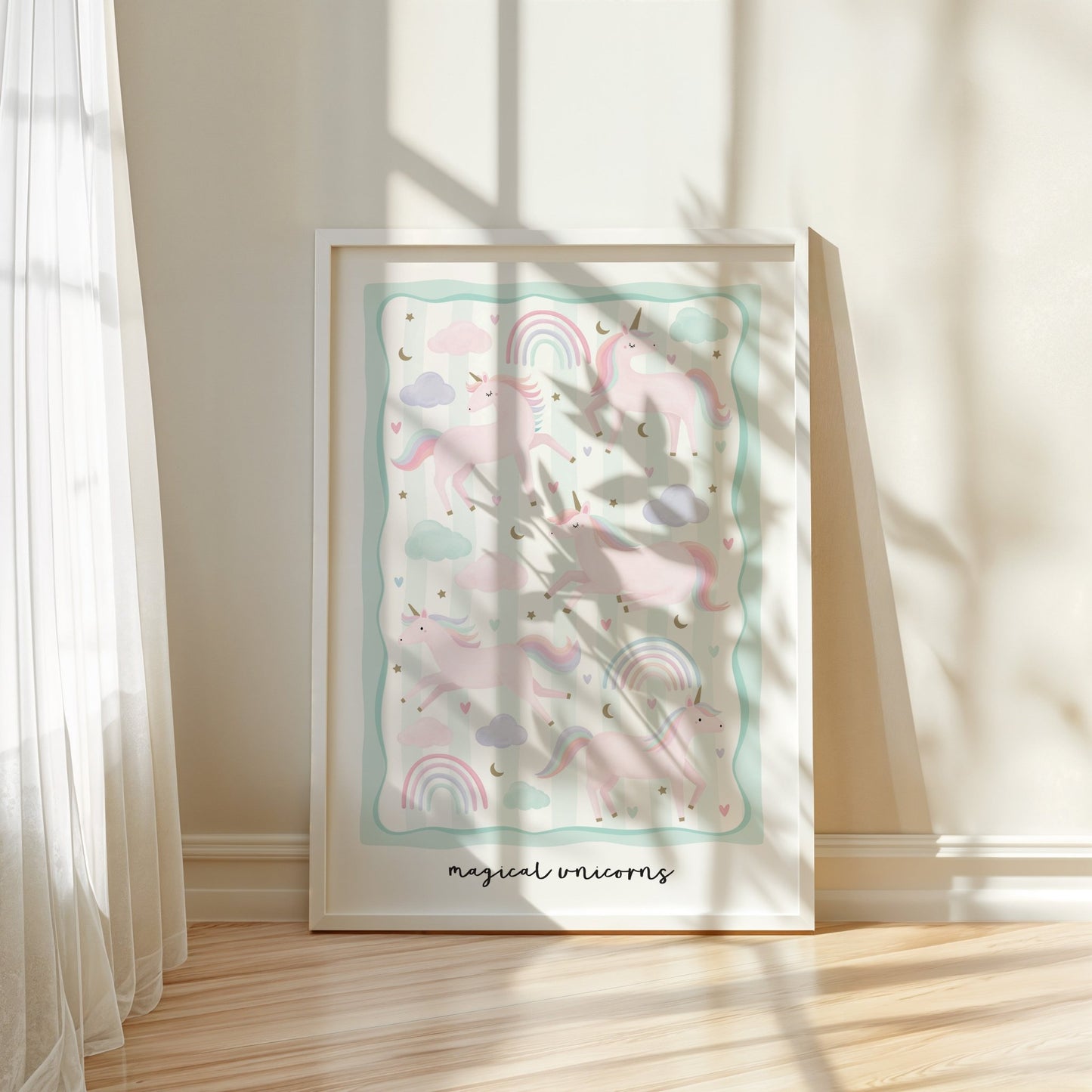 Unicorn Friends - Green | Unframed - Mini Chateau