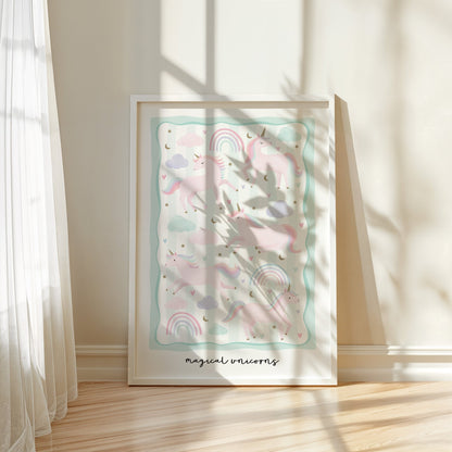 Unicorn Friends - Green | Unframed - Mini Chateau