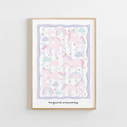 Unicorn Friends - Lilac | Unframed - Mini Chateau