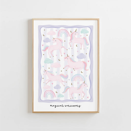 Unicorn Friends - Lilac | Unframed - Mini Chateau