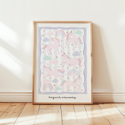 Unicorn Friends - Lilac | Unframed - Mini Chateau