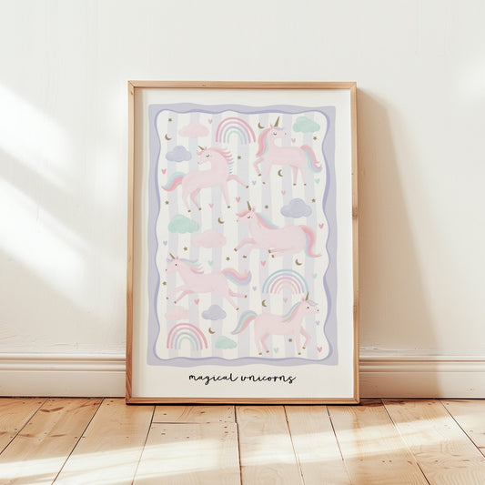 Unicorn Friends - Lilac | Unframed - Mini Chateau