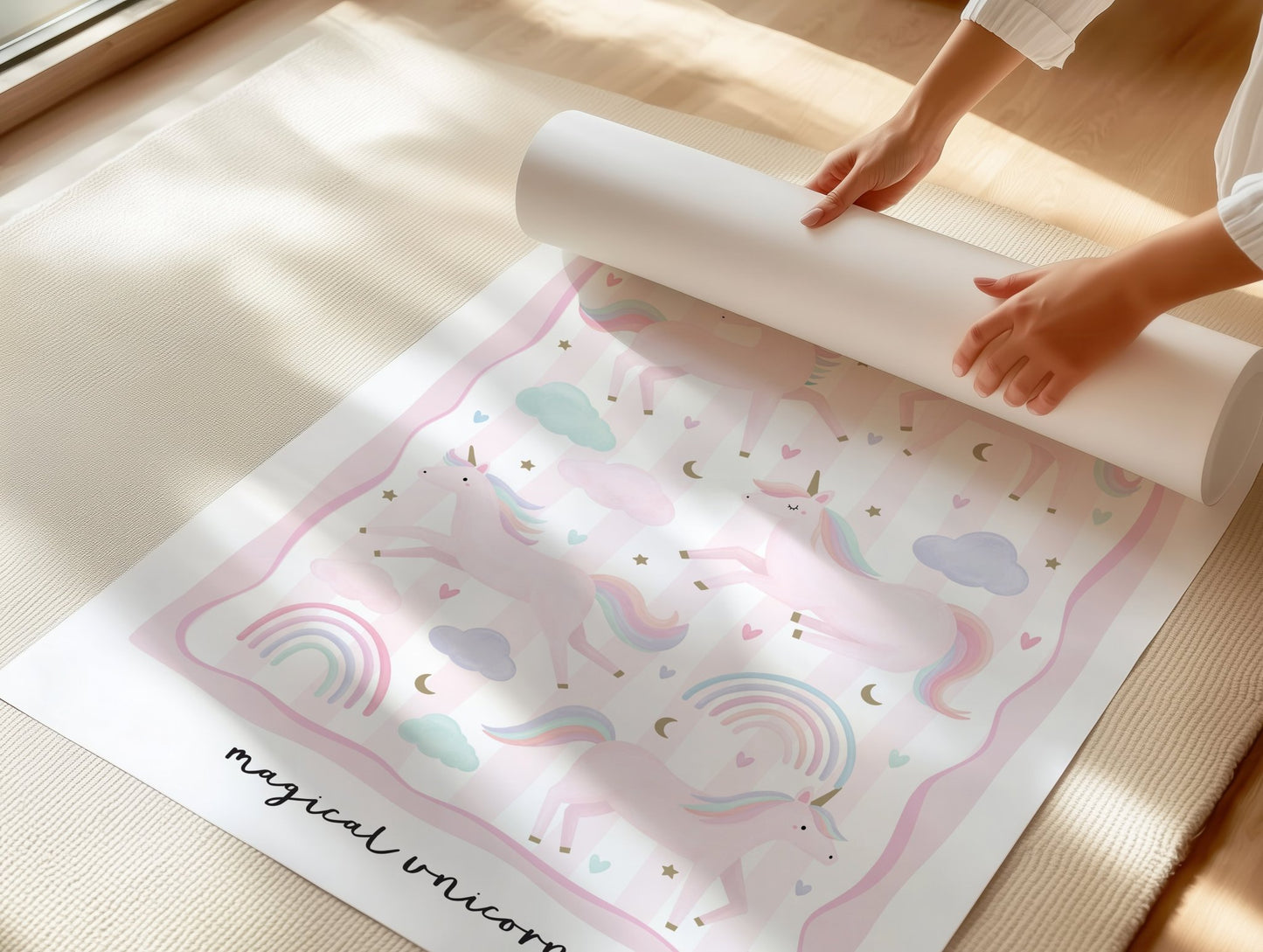Unicorn Friends - Pink | Unframed - Mini Chateau