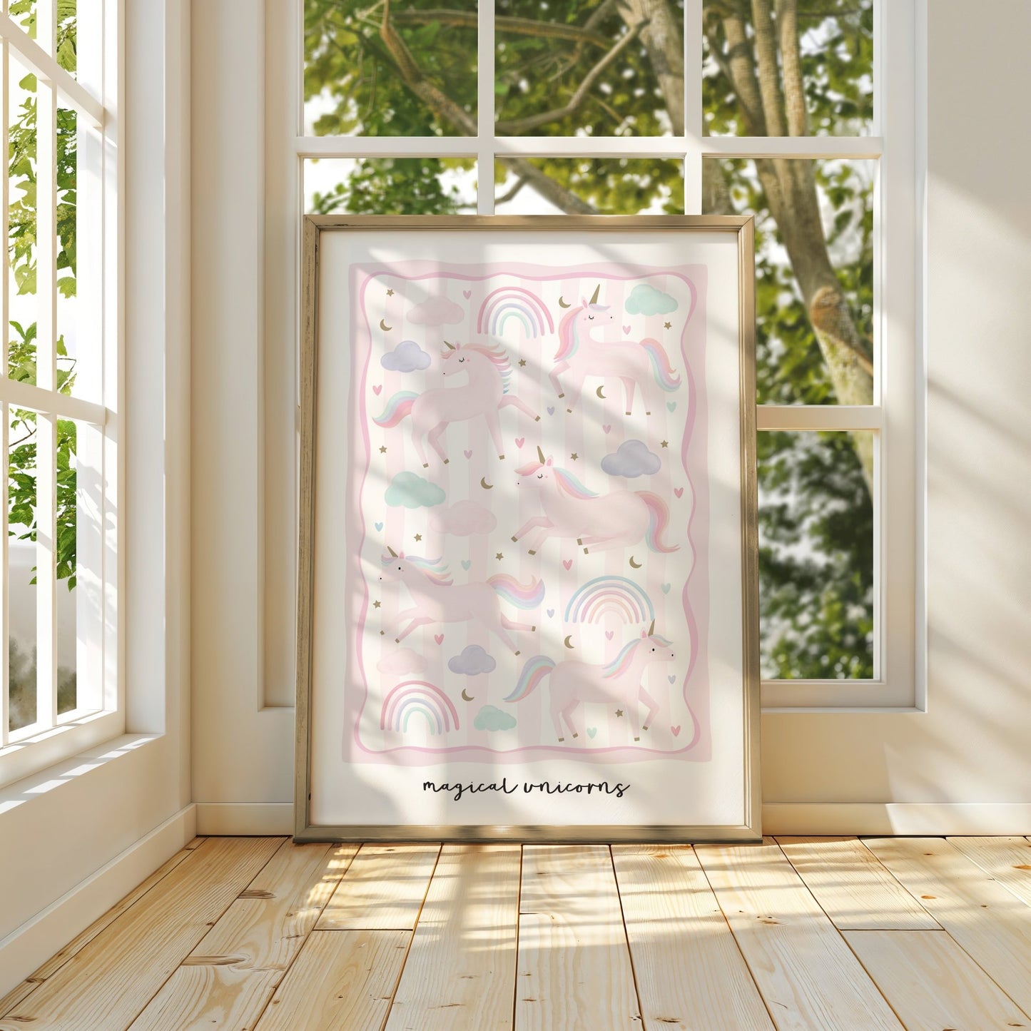 Unicorn Friends - Pink | Unframed - Mini Chateau