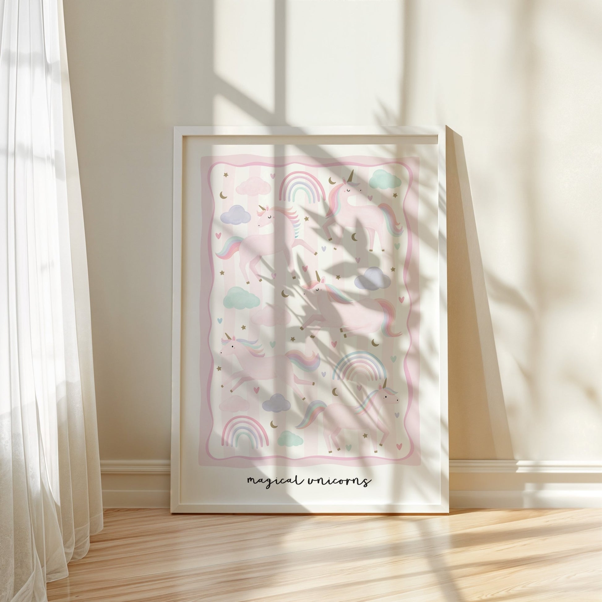 Unicorn Friends - Pink | Unframed - Mini Chateau