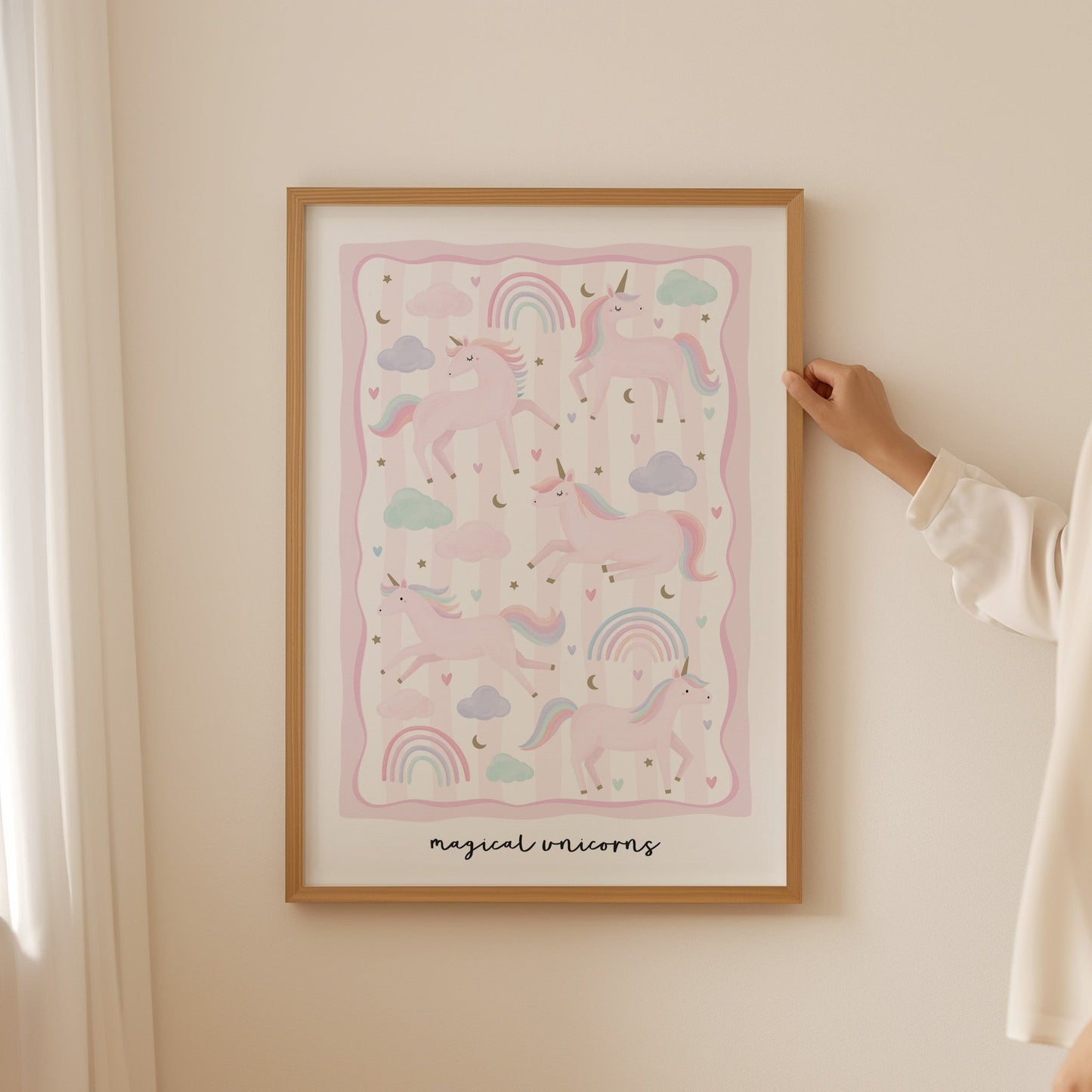 Unicorn Friends - Pink | Unframed - Mini Chateau