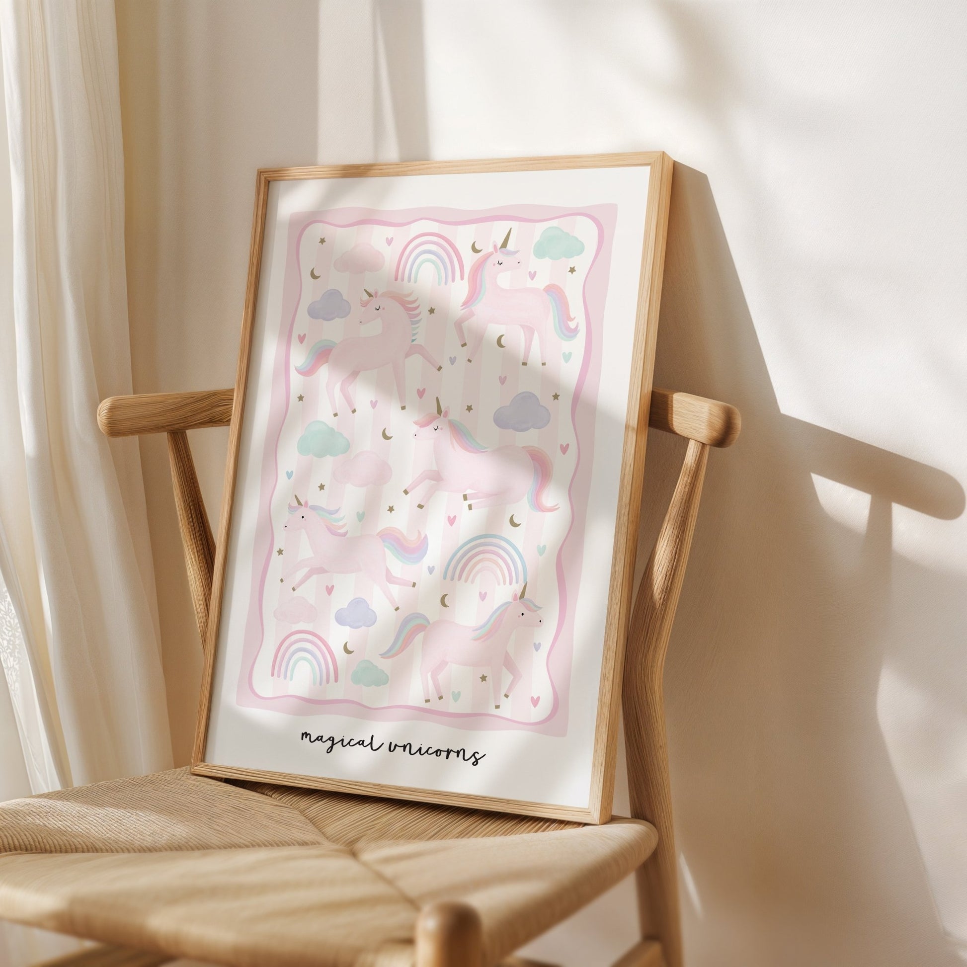 Unicorn Friends - Pink | Unframed - Mini Chateau