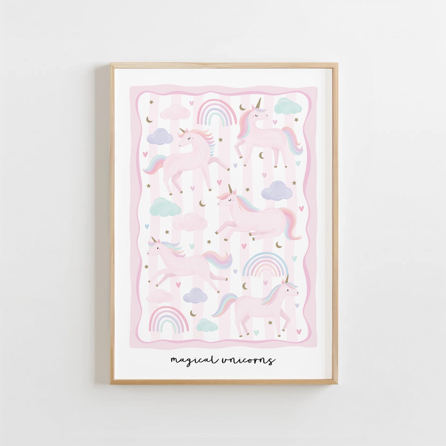 Unicorn Friends - Pink | Unframed - Mini Chateau