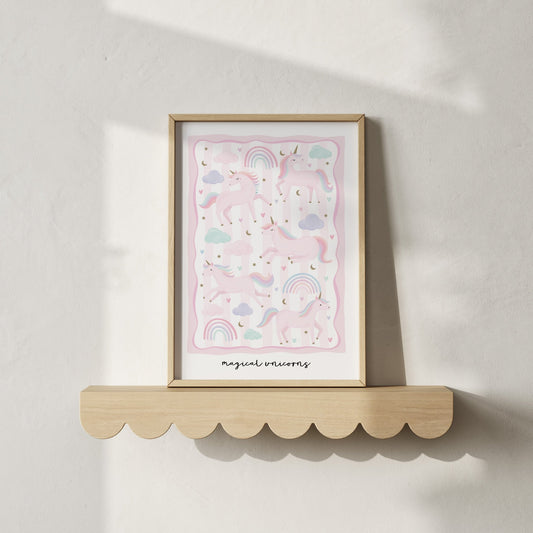 Unicorn Friends - Pink | Unframed - Mini Chateau