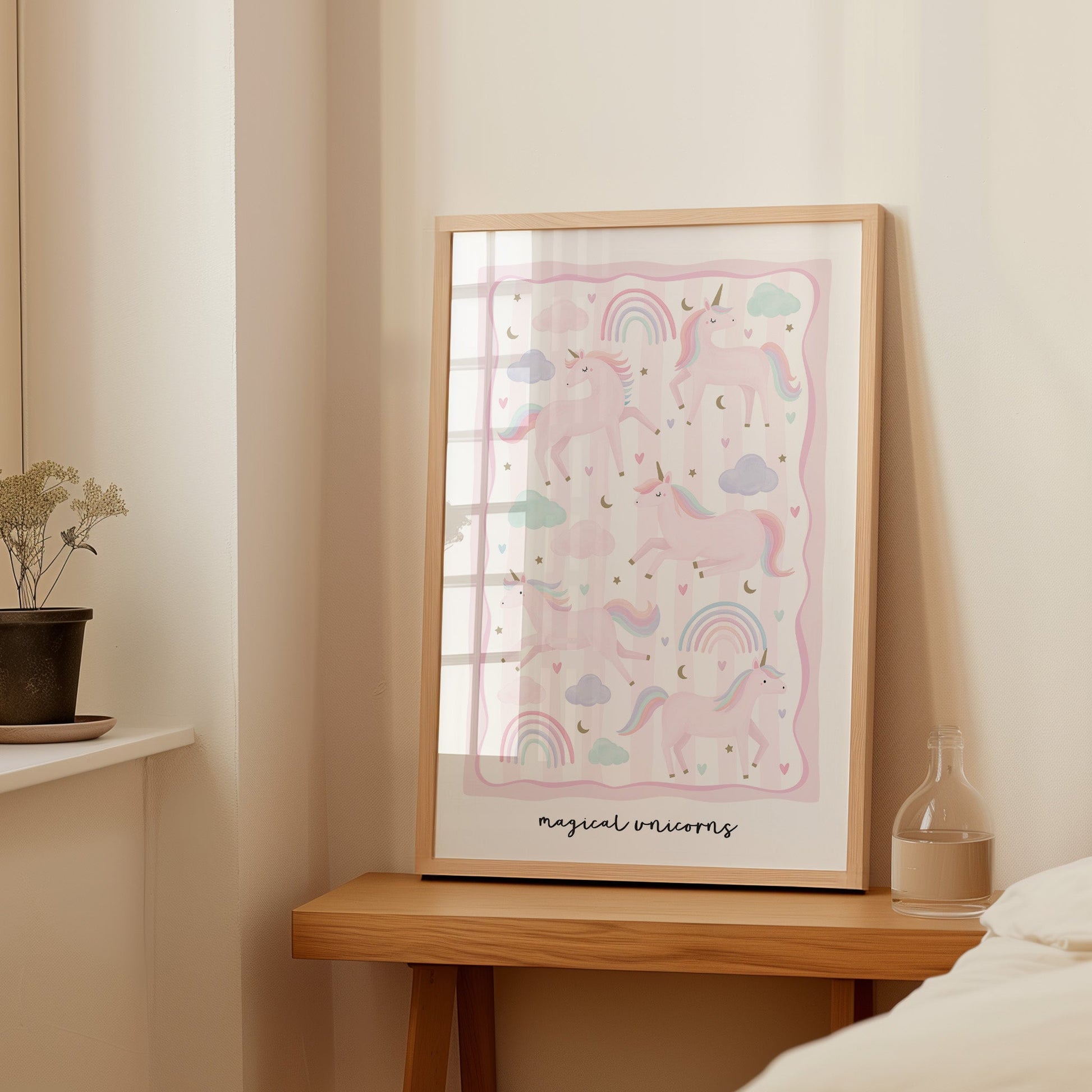 Unicorn Friends - Pink | Unframed - Mini Chateau