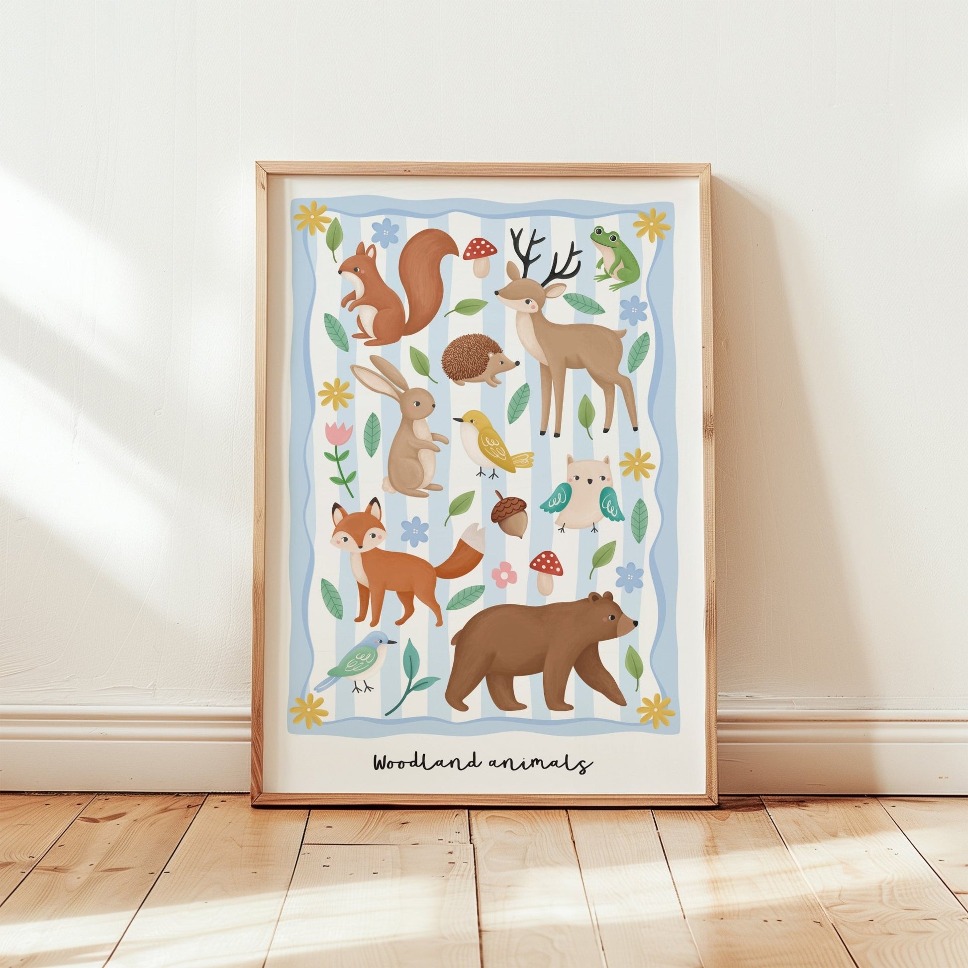 Woodland Animals - Blue | Unframed - Mini Chateau