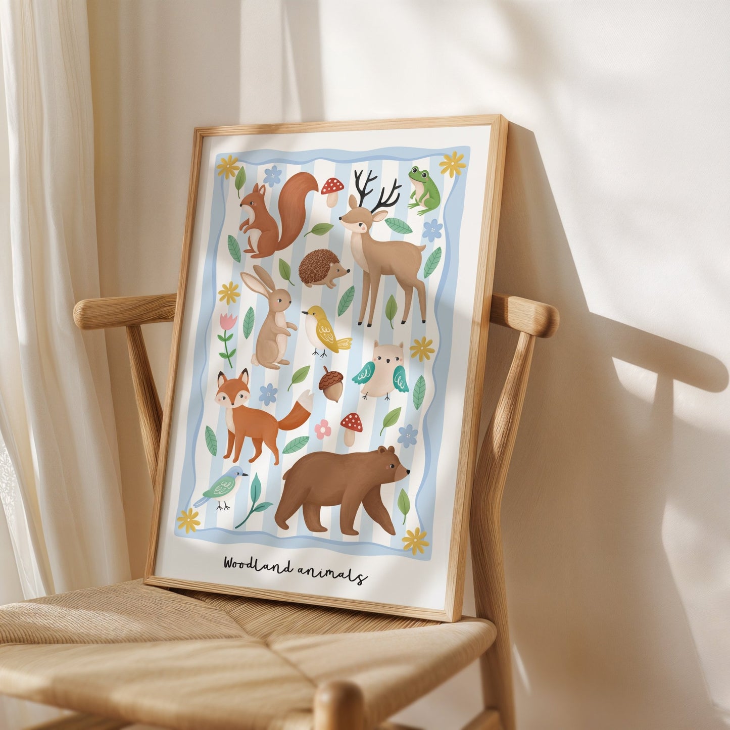 Woodland Animals - Blue | Unframed - Mini Chateau
