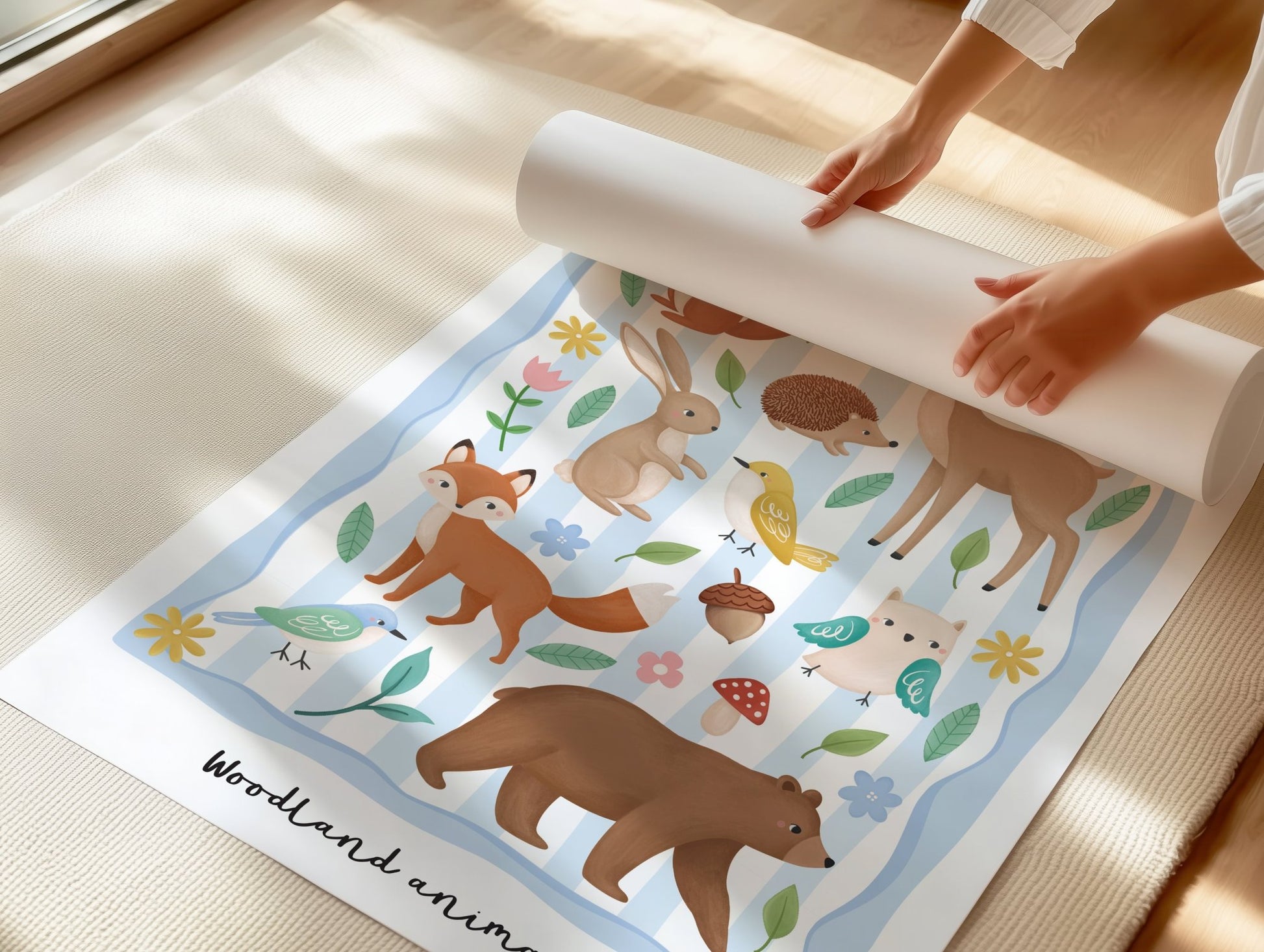Woodland Animals - Blue | Unframed - Mini Chateau