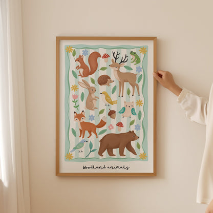 Woodland Animals - Green | Unframed - Mini Chateau