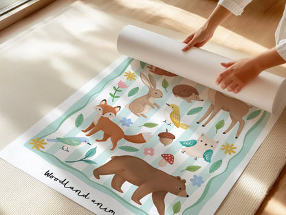 Woodland Animals - Green | Unframed - Mini Chateau