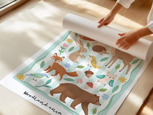 Woodland Animals - Green | Unframed - Mini Chateau