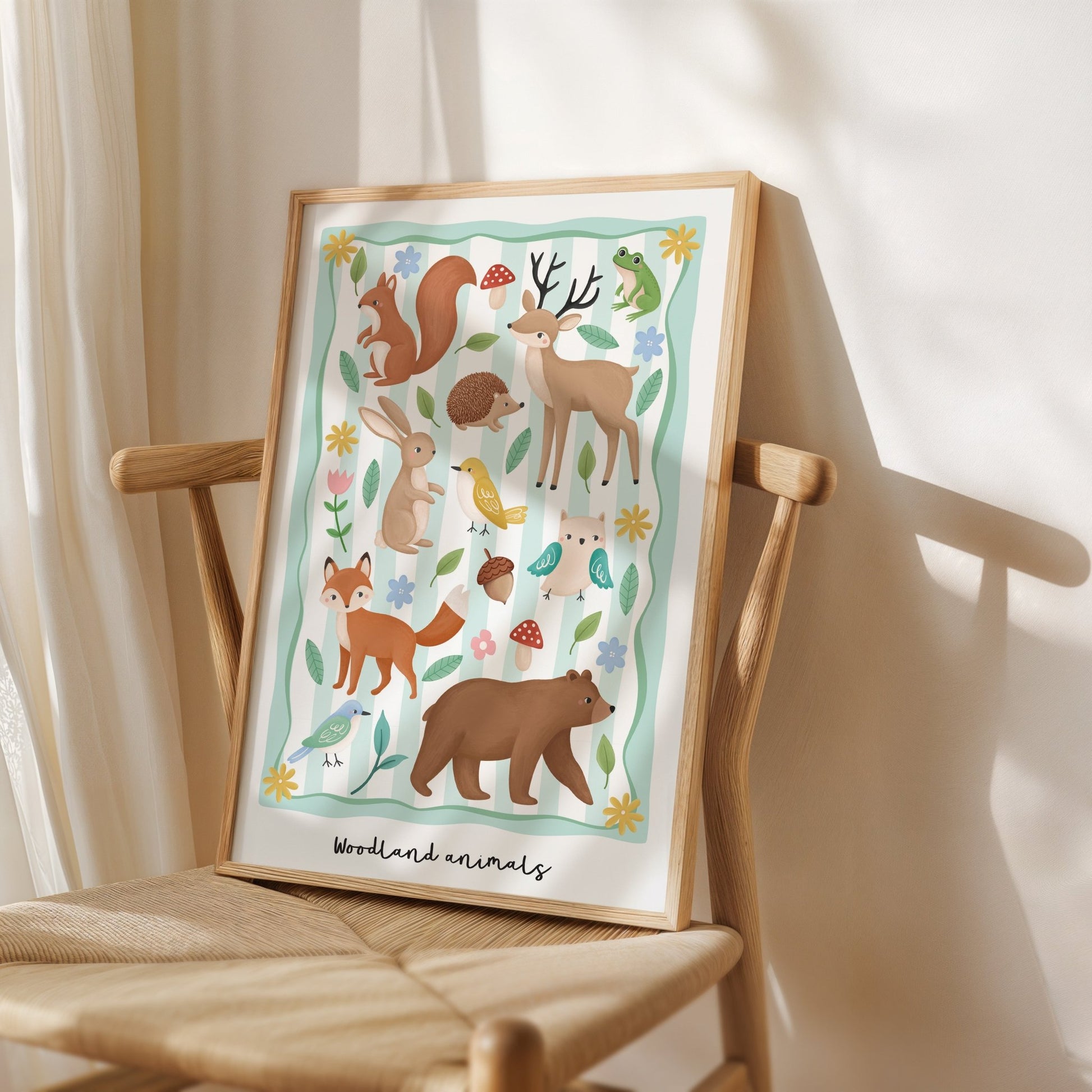 Woodland Animals - Green | Unframed - Mini Chateau