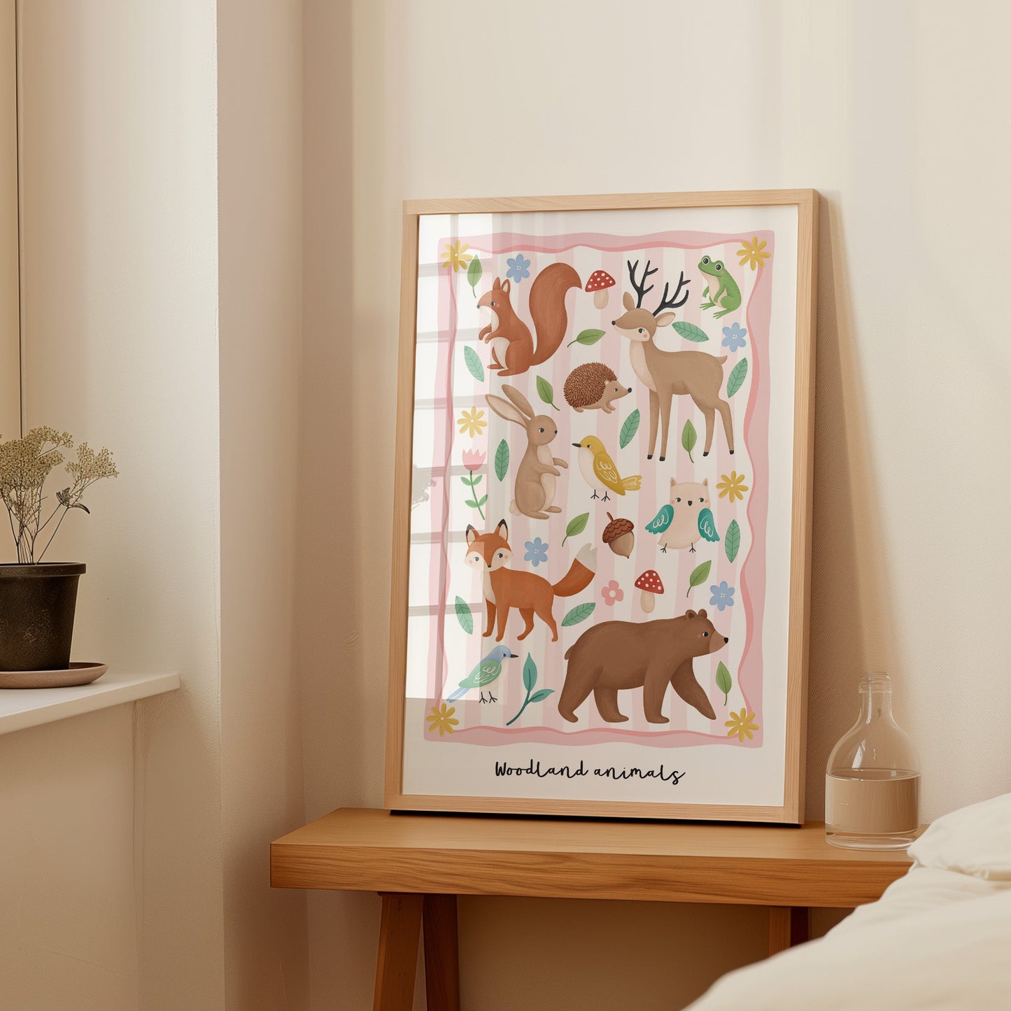 Woodland Animals - Pink | Unframed - Mini Chateau