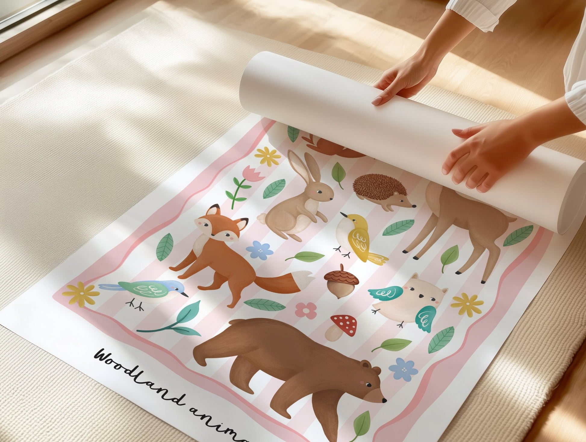 Woodland Animals - Pink | Unframed - Mini Chateau