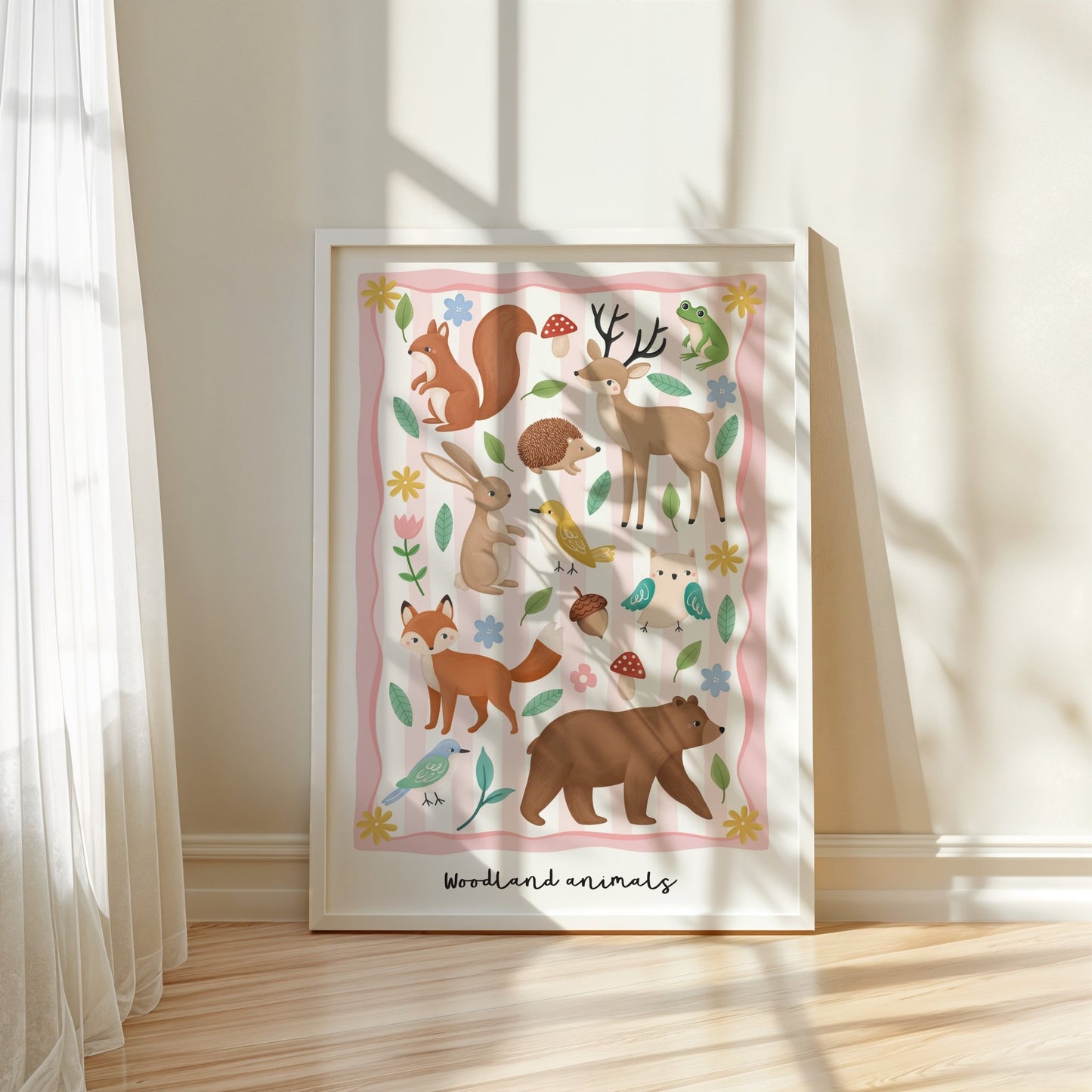 Woodland Animals - Pink | Unframed - Mini Chateau