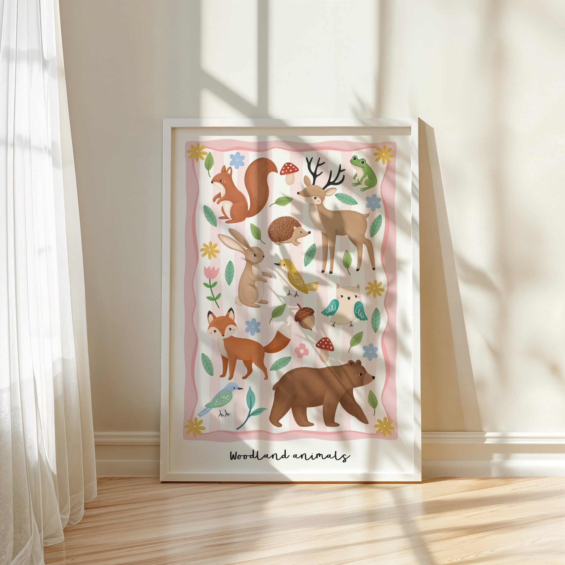 Woodland Animals - Pink | Unframed - Mini Chateau